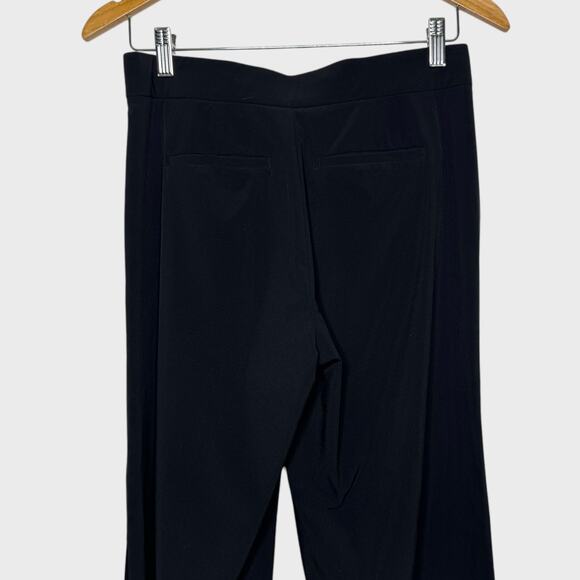 Athleta Size 2 Black Tribeca Wide Leg Crop Pants Snap Split Hem Athleisure Zip - Picture 9 of 11